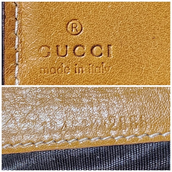 Authentic GUCCI Vintage Long Logo Plate Wallet Yellow - Picture 9 of 14